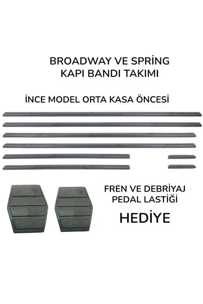 HZW BROADWAY KAPI ÇEVRE BANDI TAKIMI 1994 MODEL ÖNCESİ + PEDAL LASTİKLERİ HED...