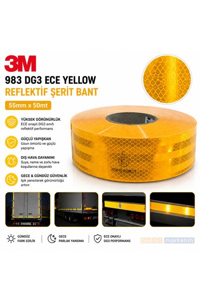 Generic Brand 3m 983 Yellow Honeycomb Reflective Strip Tape 55 mm X 50 M. Bmpbm258431