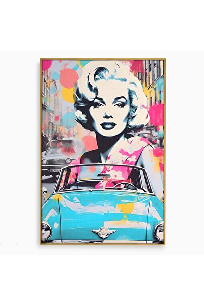 Luxcanva Tablou Canvas Merilyn M 150x100 cm cu Rama Auriu Dormitor Sexi Vedeta
