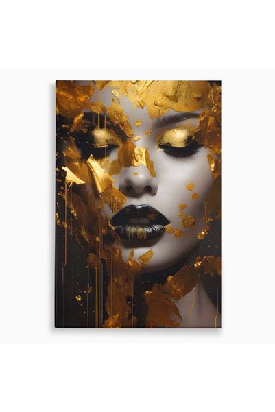 Luxcanva Tablou Canvas Privire Aurie 100x150 cm pe Sasiu Lemn Decorativ Livin...