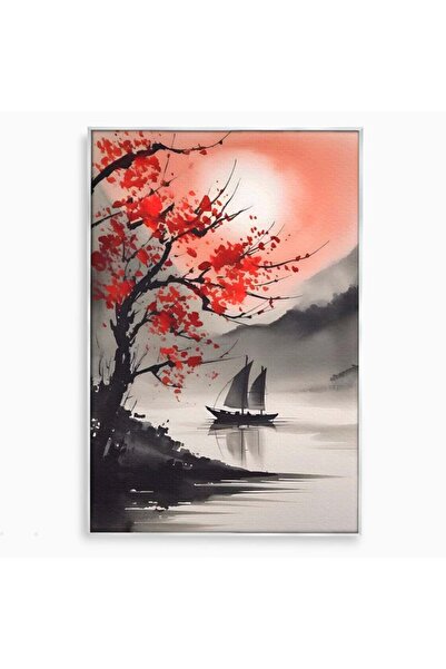 Luxcanva Tablou Canvas Plimbare Sub Clar De Luna 50x70 cm cu Rama Argintiu Li...