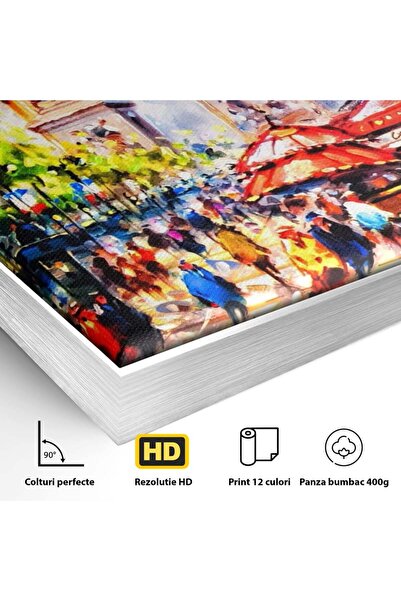 Luxcanva Tablou Canvas Arc De Triomphe 70x70 cm cu Rama Argintiu Paris Franta...