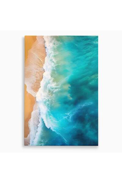 Luxcanva Tablou Canvas Tarmul Marii 70x100 cm pe Sasiu Lemn Living Valuri Nisip