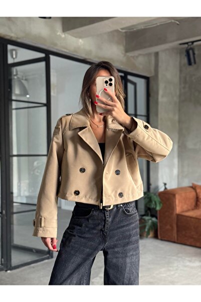 codudem Crop yeni sezon kısa trençkot