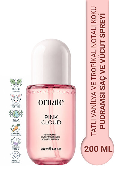 ORNATE Pink Cloud Tatlı Vanilya ve Tropikal Notalı Pudramsı Kokulu Saç ve Vüc...