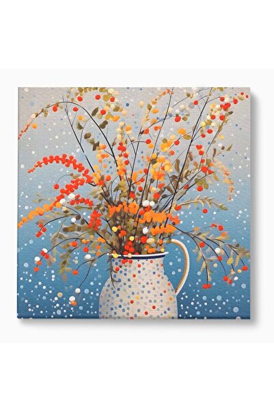 Luxcanva Tablou Canvas Vaza Cu Buline 120x120 cm pe Sasiu Lemn Living Decorat...