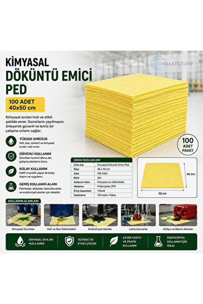 BantMarketim Kimyasal Döküntü Emici Ped 100 Adet 40x50cm . BMPBM2289