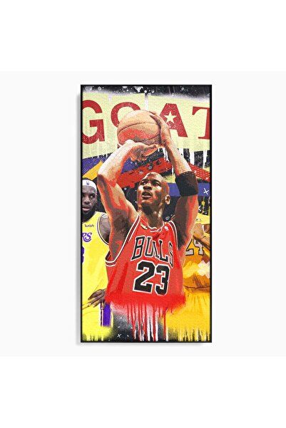 Luxcanva Tablou Canvas Michael Jordan 60x120 cm cu Rama Negru Decorativ Sport...