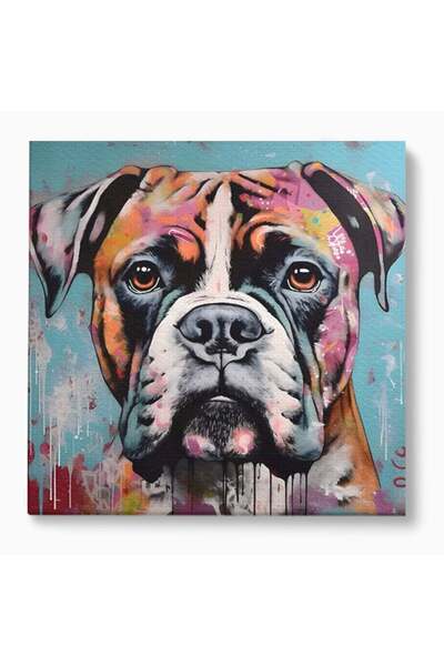 Luxcanva Tablou Canvas Boxer Dog 100x100 cm pe Sasiu Lemn Decorativ Dormitor ...