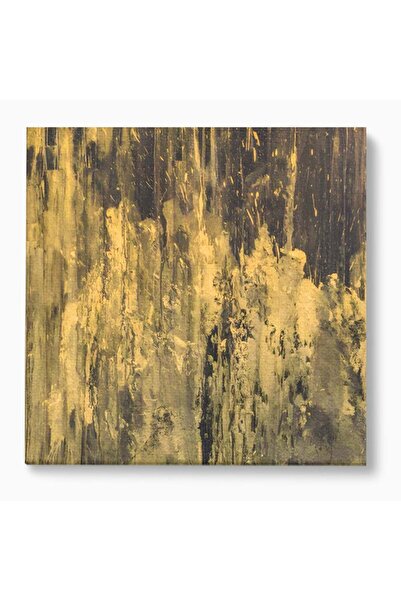 Luxcanva Tablou Canvas Vibratie Gold 50x50 cm pe Sasiu Lemn Living Abstract D...