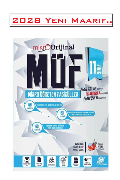 Orijinal Yayınları 11. Sınıf Matematik Möf Mikro Öğreten Fasiküller Yeni maar...