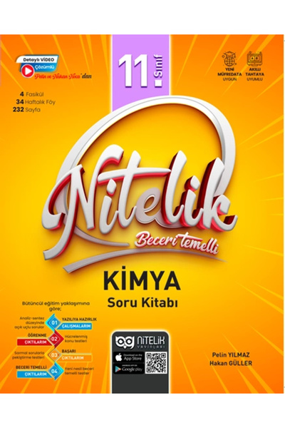 Nitelik Yayınları 11. Sınıf Beceri Temelli Kimya Soru Kitabı
