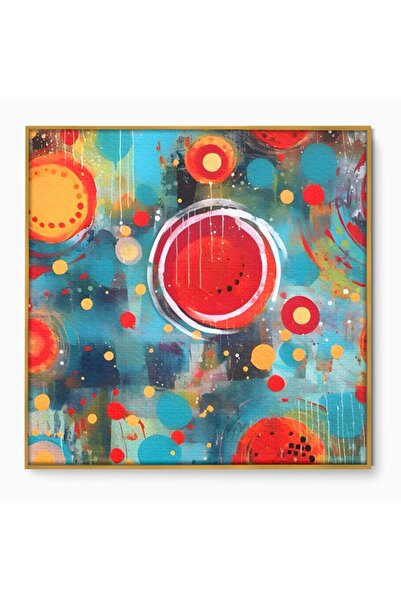 Luxcanva Tablou Canvas Abstract Watermelon 90x90 cm cu Rama Auriu Pepene Comp...