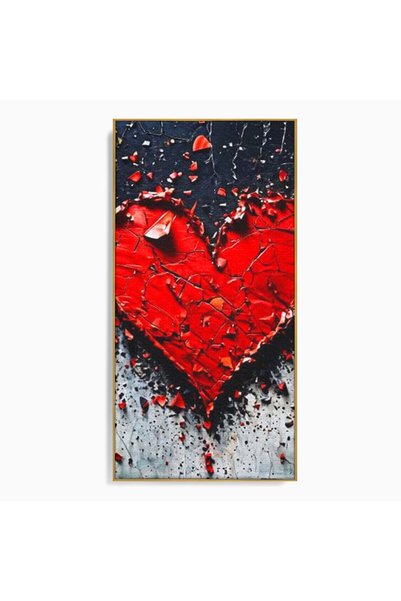 Luxcanva Tablou Canvas Dragoste in Ruine 50x100 cm cu Rama Auriu Iubire Fragi...