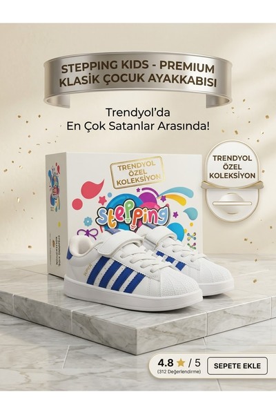 Kids Premium Klasik Çocuk Sneaker Ayakkabı – Cırt Cırtlı, Konforlu ve Dayanıklı Günlük Erkek/Kız Çocuk Ayakkabısı