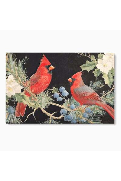 Luxcanva Tablou Canvas Cardinali in Pacea Iernii 120x80 cm pe Sasiu Lemn Card...