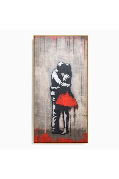 Luxcanva Tablou Canvas Un Moment pentru Eternitate 60x120 cm cu Rama Auriu Im...