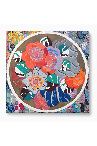 Luxcanva Tablou Canvas Cerc Floral 50x50 cm pe Sasiu Lemn Dormitor Decorativ ...