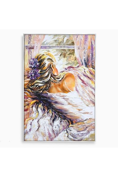 Luxcanva Tablou Canvas Dimineata Unei Visatoare 80x120 cm cu Rama Argintiu Ra...