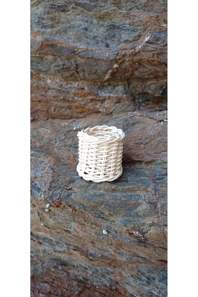 alenked 4-Piece Rattan Napkin Ring |   Hand Knitted Natural Straw Napkin Ring...