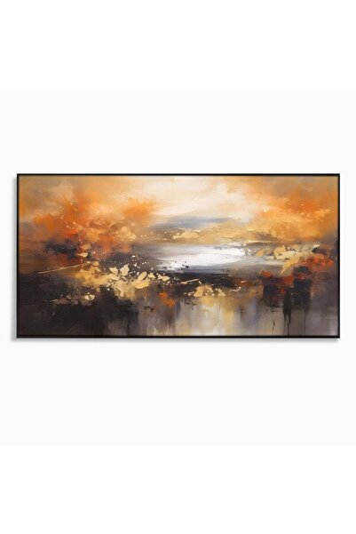 Luxcanva Tablou Canvas Infinit 120x60 cm cu Rama Negru Peisaj Abstract Decora...