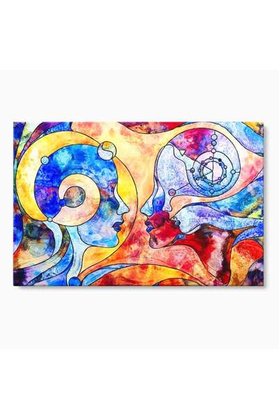Luxcanva Tablou Canvas Dialogul Sufletelor 70x50 cm pe Sasiu Lemn Dialogul Su...