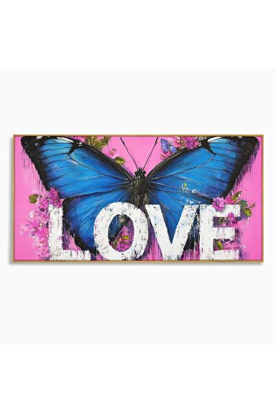 Luxcanva Tablou Canvas Metamorfoza Sentimentelor 100x50 cm cu Rama Auriu Flut...