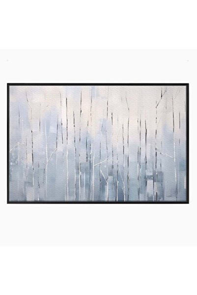 Luxcanva Tablou Canvas Vis De Iarna 120x80 cm cu Rama Negru Room Copaci Fulgi...