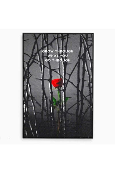 Luxcanva Tablou Canvas Puterea de a Inflori 70x100 cm cu Rama Negru Speranta ...
