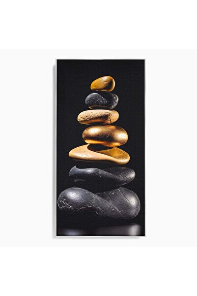Luxcanva Tablou Canvas Echilibru 50x100 cm cu Rama Argintiu Salon Terapie Spa