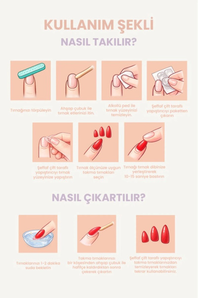 POP Beauty Takma Tırnak Seti & Zararsız Yapıştırıcı