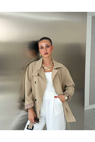 LUUNA STORE CAMEL KEMERLİ TRENÇKOT - 1605