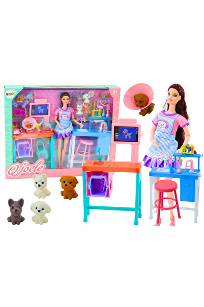 LEAN Set de păpuși veterinar, Consultanță de îngrijire, Mobilier, Accesorii, ...