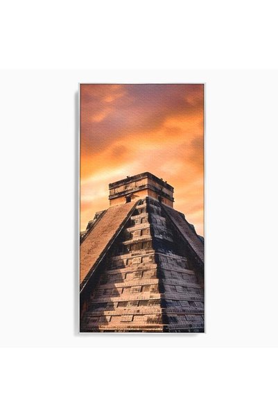 Luxcanva Tablou Canvas Lumea Antica 70x140 cm cu Rama Argintiu Living Templu ...