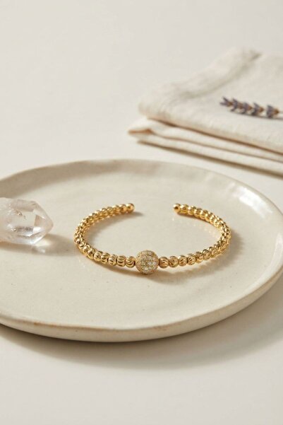 norsary Gold Color Dorika Model Zircon Stone Women's Bracelet