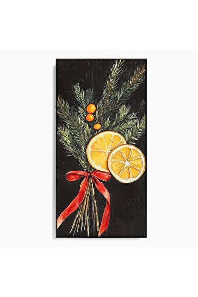 Luxcanva Tablou Canvas Ramuri Aromate de Brad 50x100 cm cu Rama Negru Ramuri ...
