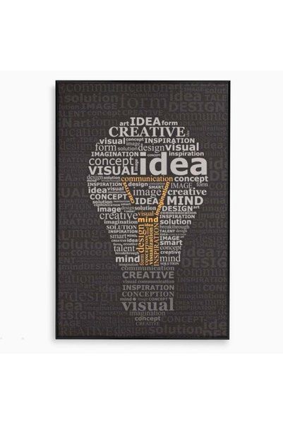 Luxcanva Tablou Canvas Ideile Schimba Lumea 50x70 cm cu Rama Negru Inovatie C...