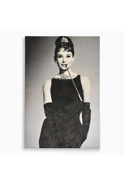 Luxcanva Tablou Canvas Beatiful Audrey Hepburn 50x70 cm pe Sasiu Lemn Diva Be...