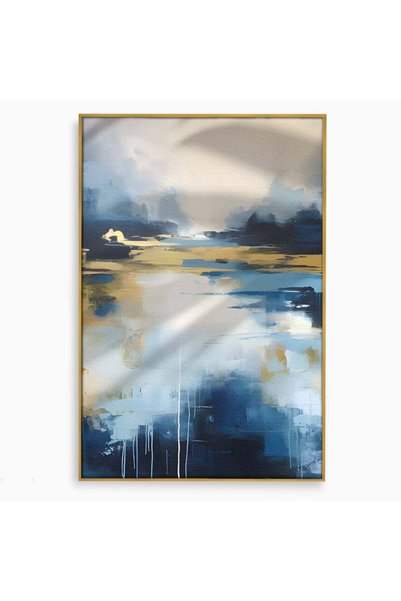 Luxcanva Tablou Canvas Rasarit Abstract 40x60 cm cu Rama Auriu Room Decorativ...