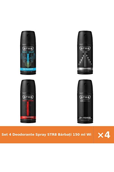 str8 Set 4 Deodorante Spray Bărbați 150 ml Wild Beat Rise Red Code Original