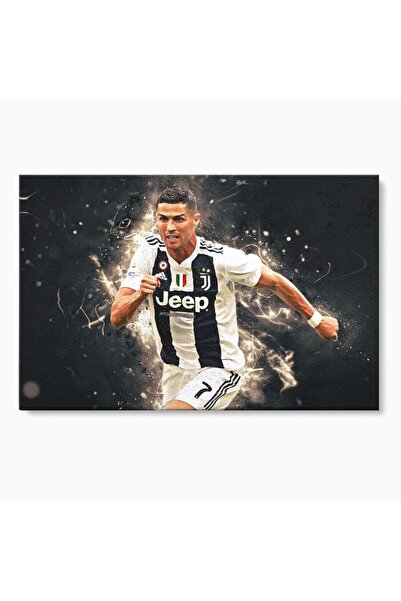 Luxcanva Tablou Canvas Cristiano Ronaldo 70x50 cm pe Sasiu Lemn Culori Cristi...
