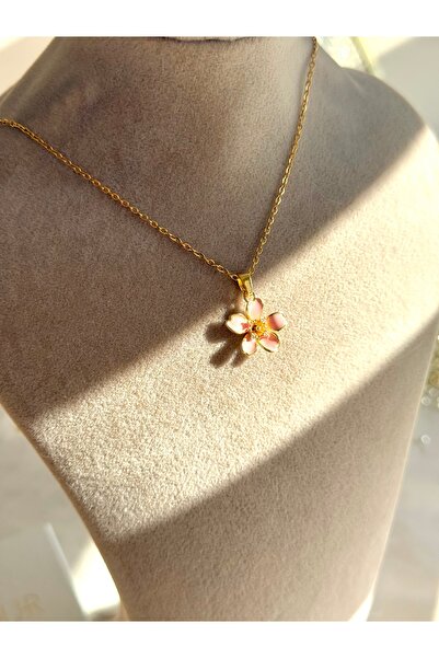 Nour Co Pink Flower Necklace