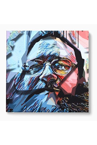 Luxcanva Tablou Canvas Abstract Old Man's Face 50x50 cm pe Sasiu Lemn Culori ...