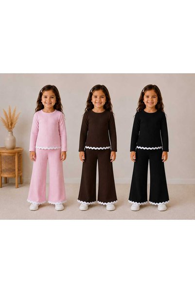 cınartarzbutik Kız Çocuk Pantolon Bluz 3 Takım 3-8 yaş