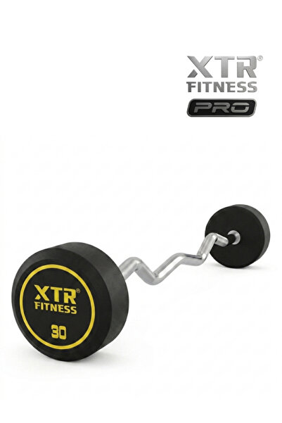 XTR Fitness Z Barbell (Sabit) 30 kg Bar — Bilek Dostu Açılı Tutuş - Yüksek Kalite