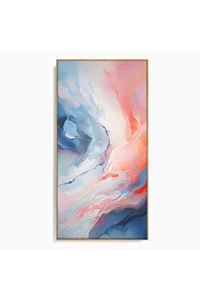 Luxcanva Tablou Canvas Pink Contrast 50x100 cm cu Rama Auriu Dormitor Decorat...