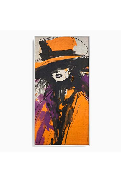 Luxcanva Tablou Canvas Classy Lady 70x140 cm cu Rama Argintiu Culori Fashion ...