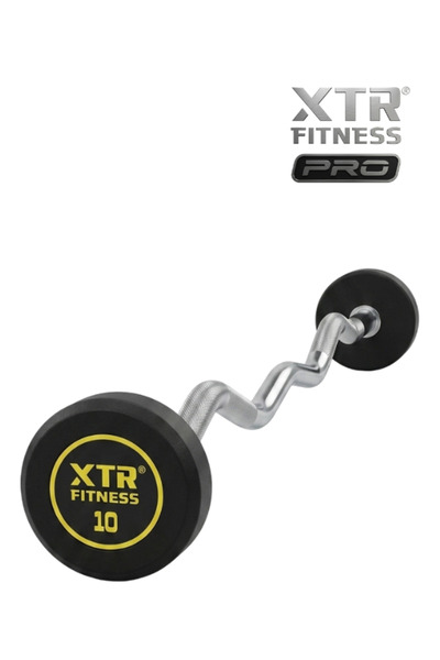 XTR Fitness Z Barbell (Sabit) 10 kg Bar — Bilek Dostu Açılı Tutuş - Yüksek Ka...