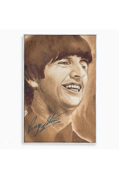 Luxcanva Tablou Canvas Beatles Ringo Star 40x60 cm cu Rama Argintiu Cantaret ...