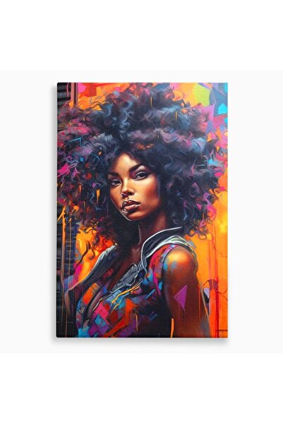 Luxcanva Tablou Canvas Spirit Rebel 40x60 cm pe Sasiu Lemn Urban Afro Electric
